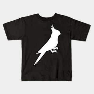 White cockatiel silhouette Kids T-Shirt